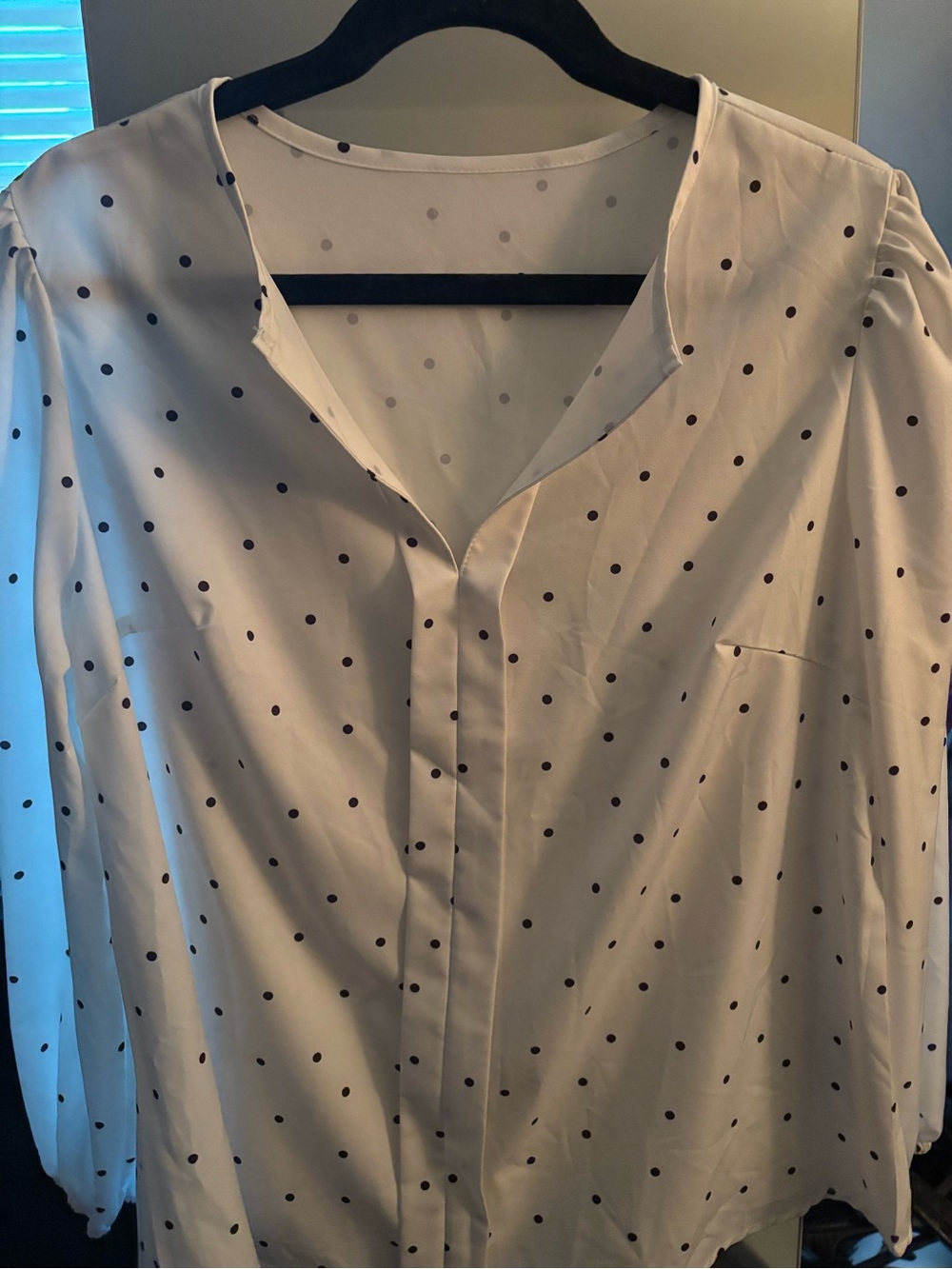 SHEIN White Shirt with Black Polka Dots - Casual Button-Down